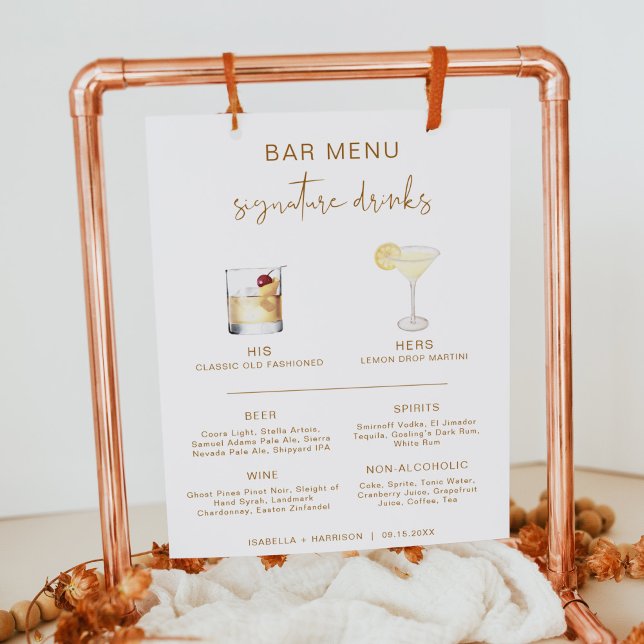 INDIE Bohemian Cocktail Signature Drink Bar Menu Poster (Creator Uploaded)