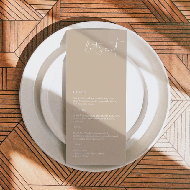 INDIE Bohemian Earth Tone Taupe Wedding Menu (Creator Uploaded)
