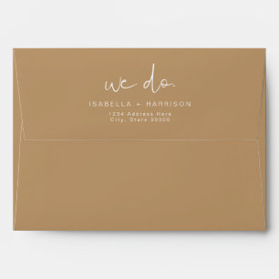 INDIE Bohemian Earth Toned Beige Wedding Envelope