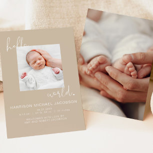 INDIE Bohemian Newborn One Photo Announcement
