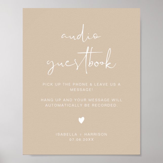 INDIE Boho Audio Guestbook Wedding Sign  (Front)