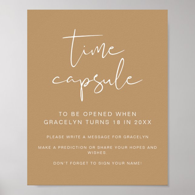 INDIE Boho Baby Shower Time Capsule Sign  (Front)