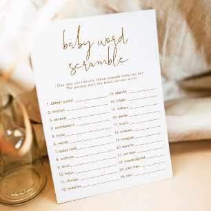 INDIE Boho Burnt Orange Baby Word Scramble Game  I Invitation