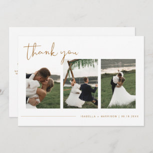 INDIE Boho Burnt Orange Photo Wedding Thank You  Invitation