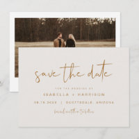 INDIE Boho Burnt Orange Save the Date Invitation