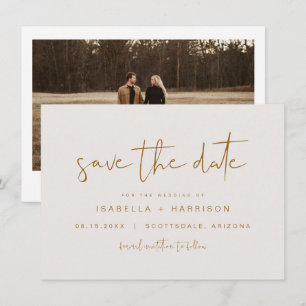 INDIE Boho Burnt Orange Save the Date Invitation