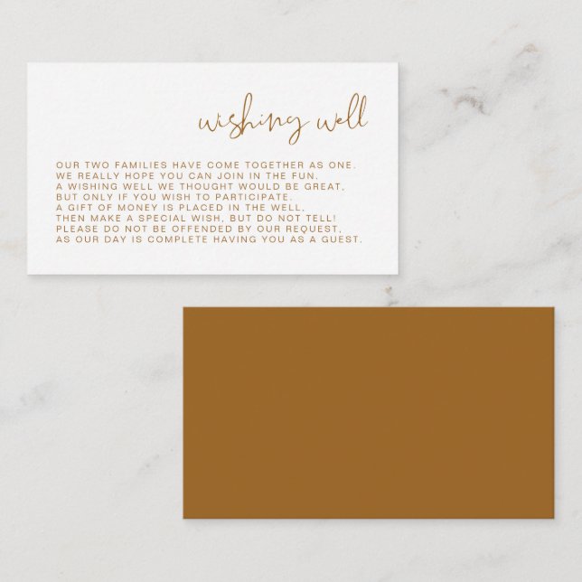 INDIE Boho Burnt Orange Wishing Well Card (Front/Back)