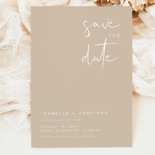 INDIE Boho Earth Toned Beige Save the Date  Invitation