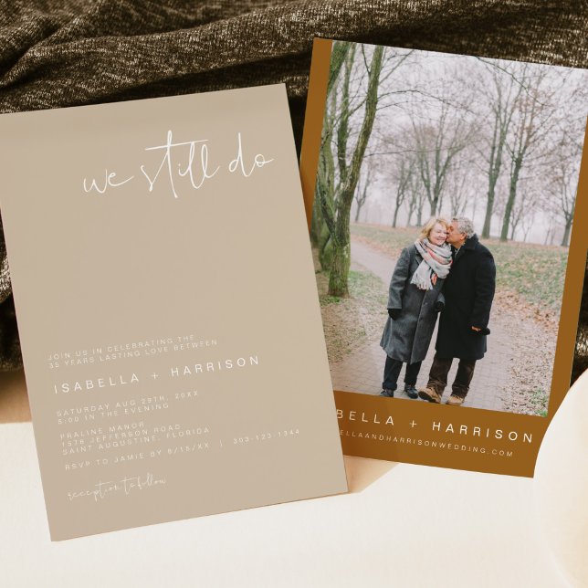 INDIE Boho Earth Toned Beige We Do Vow Renewal Invitation (Creator Uploaded)