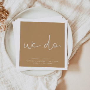 INDIE Boho Earth Toned Beige Wedding We Do Napkins