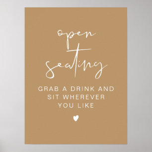 INDIE Boho Minimalist Wedding Open Seating Sign