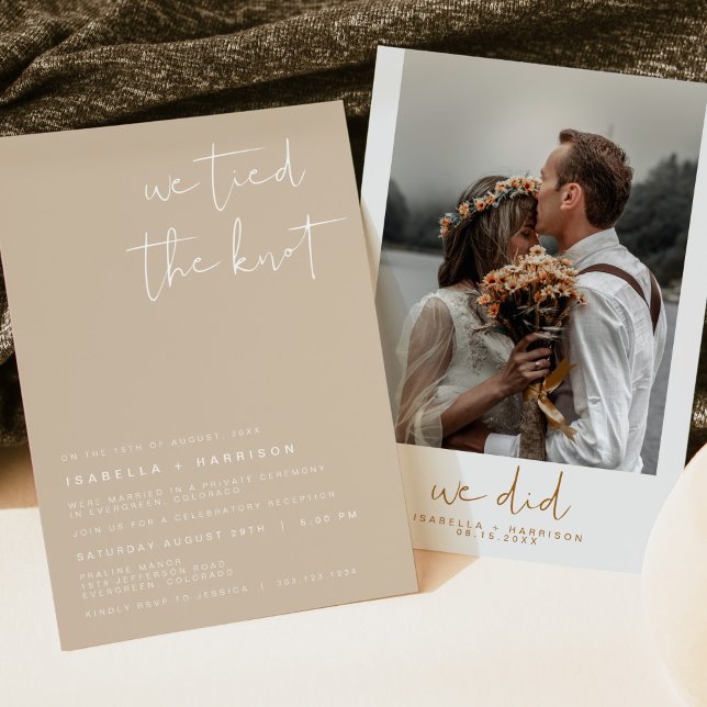 INDIE Boho Photo Elopement Reception Invitation (Creator Uploaded)