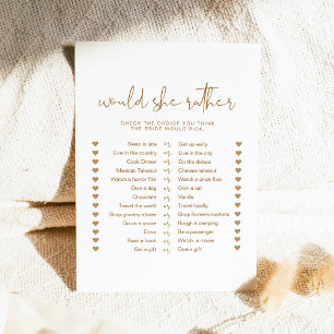 INDIE Boho Would She Rather Bridal Game Invitation