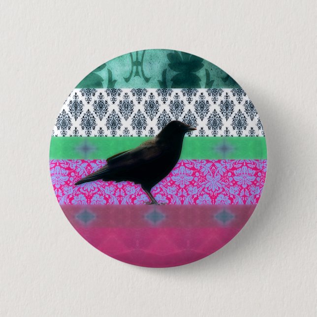 Indie Crow 6 Cm Round Badge (Front)