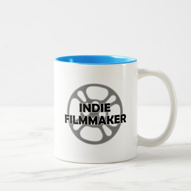 Indie Filmmaker Film Reel Two-Tone Coffee Mug (Right)