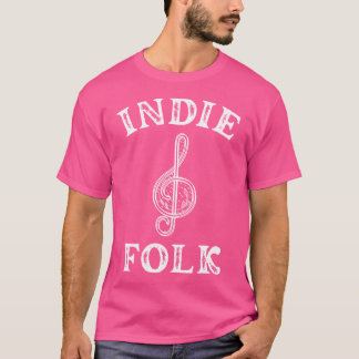 Indie Folk Music Genre Lover Acoustic Guitar Finge T-Shirt