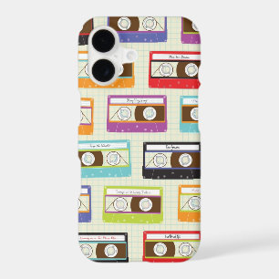 Indie Mixtapes Retro 80s Cassette Tape Pattern