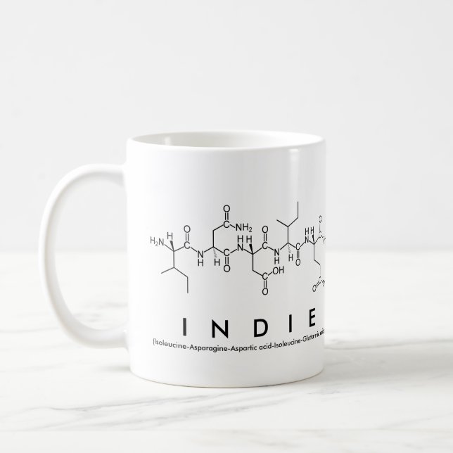 Indie peptide name mug (Left)