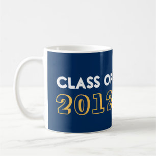 Indie style drawn on navy graduation class year coffee mug