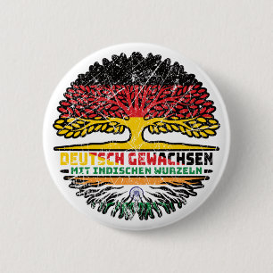 Indien Indisch Deutsch Deutschland Baum Wurzel 6 Cm Round Badge