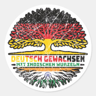 Indien Indisch Deutsch Deutschland Baum Wurzel Classic Round Sticker