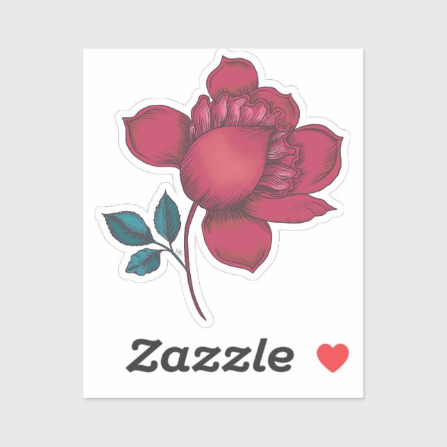 Indienne design flower illustration - Viva Magenta (Sheet)