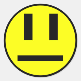 Indifferent face classic round sticker