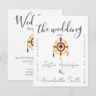 Indigenous Bear Medicine Wheel Wedding Invitation