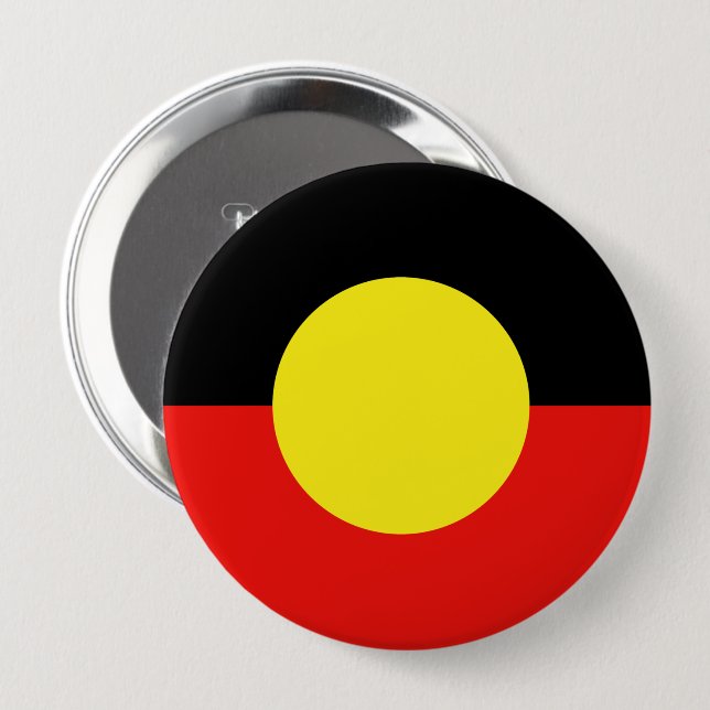 Indigenous Flag 10 Cm Round Badge (Front & Back)
