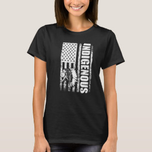 Indigenous People Day American Flag Design T-Shirt