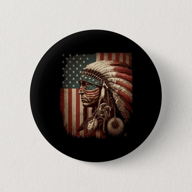 Indigenous People Tribal Cg Native American Indian 6 Cm Round Badge (Front)