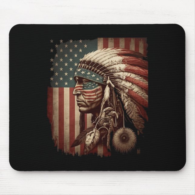 Indigenous People Tribal Cg Native American Indian Mouse Mat (Front)