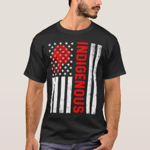 Indigenous Peoples' Day Distressed Headdress USA F T-Shirt
