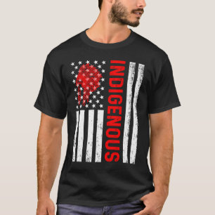 Indigenous Peoples' Day Distressed Headdress USA F T-Shirt