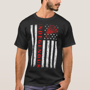 Indigenous People's Day Headdress Usa Flag America T-Shirt