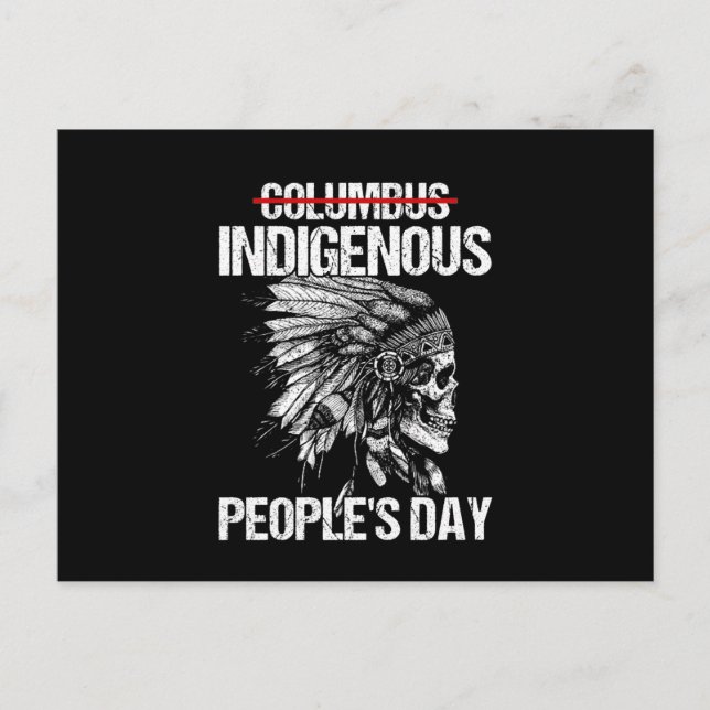 Indigenous People's Day Not Columbus Day Announcement Postcard (Front)