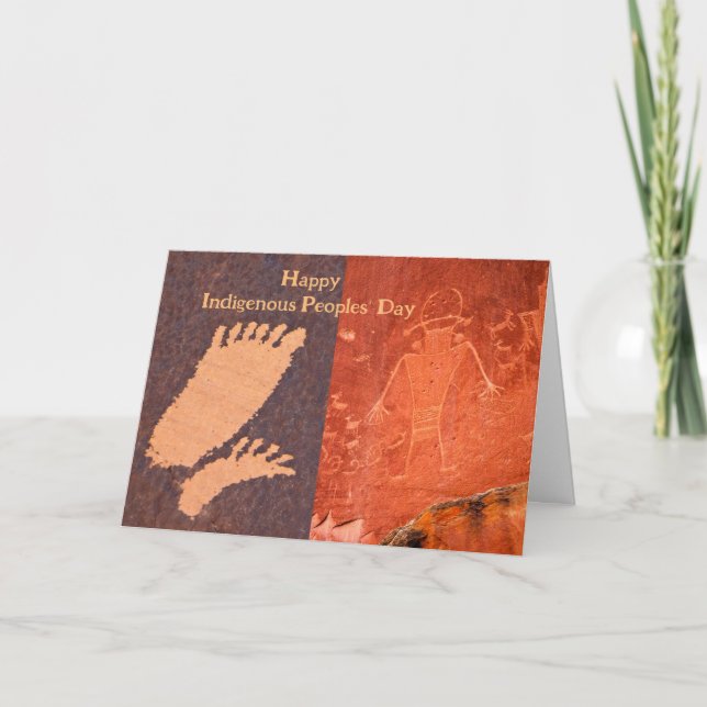 Indigenous Peoples Day Petroglyphs Feet and Figure Card (Front)