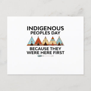 Indigenous Peoples Day They Were Here First Native Announcement Postcard