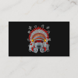 Indigenous Poodle Native American Indian Dog Headd Business Card