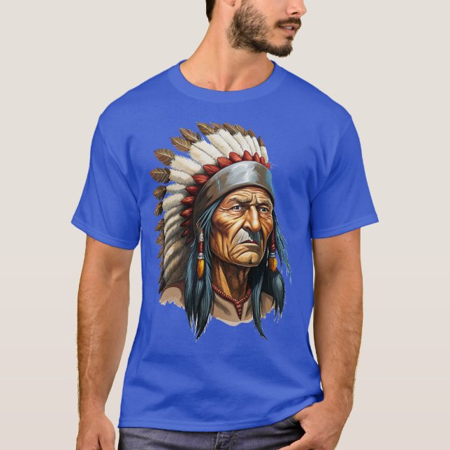 indigenous Portrait Of Native American T-Shirt (Front)