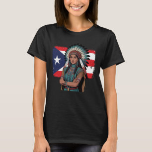 Indigenous Taino Woman Puerto Rican Caribbean Inde T-Shirt