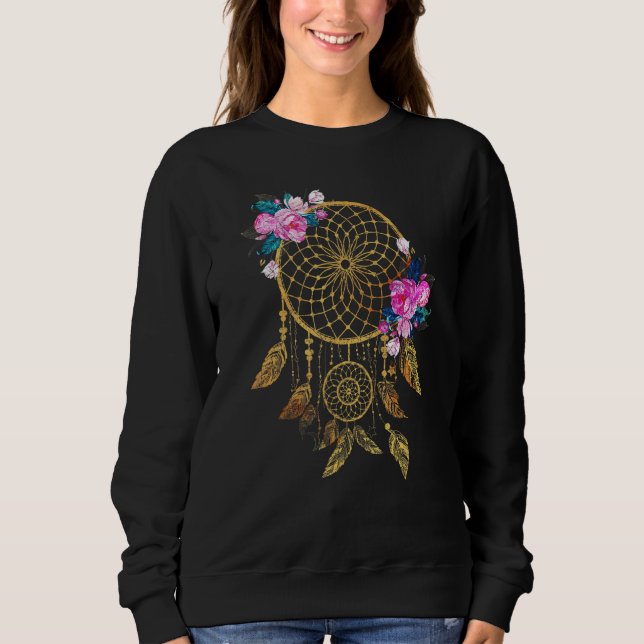 Indigenous Tribe Floral Dreamcatcher Indian Native Sweatshirt (Front)