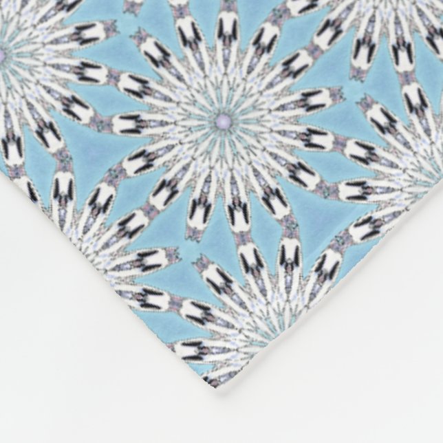 Indigenous Winter Bloom Fleece Blanket (Corner)