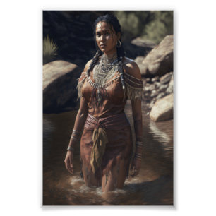 Indigenous Woman. Indian Art, Native American Photo Print