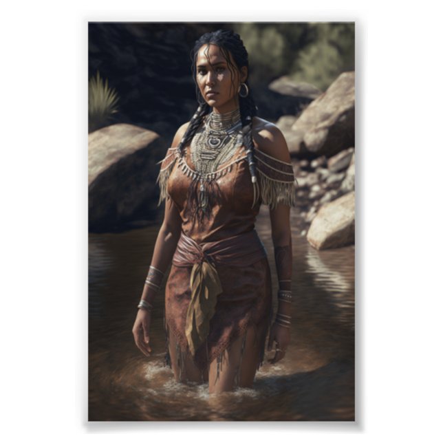 Indigenous Woman. Indian Art, Native American Photo Print (Front)