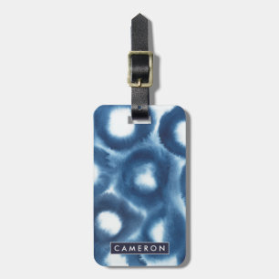 Indigio Watercolor Print Circles Luggage Tag