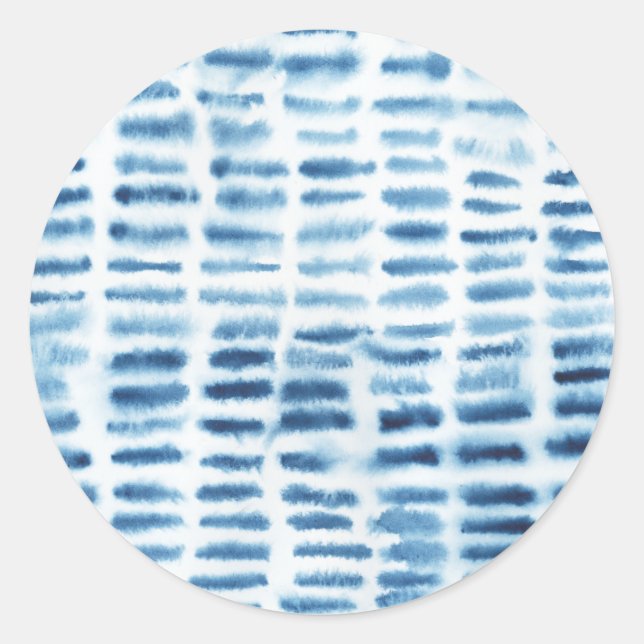 Indigio Watercolor Print Classic Round Sticker (Front)