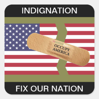 INDIGNATION FIX OUR NATION SQUARE STICKER