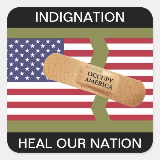 INDIGNATION HEAL OUR NATION SQUARE STICKER