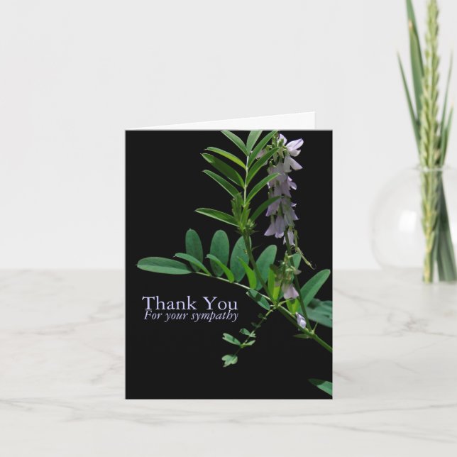 Indigo 1 Floral Sympathy Thank You Note Card (Front)